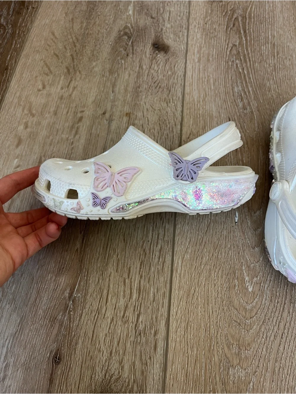Kids Glitter Butterfly Crocs Girls